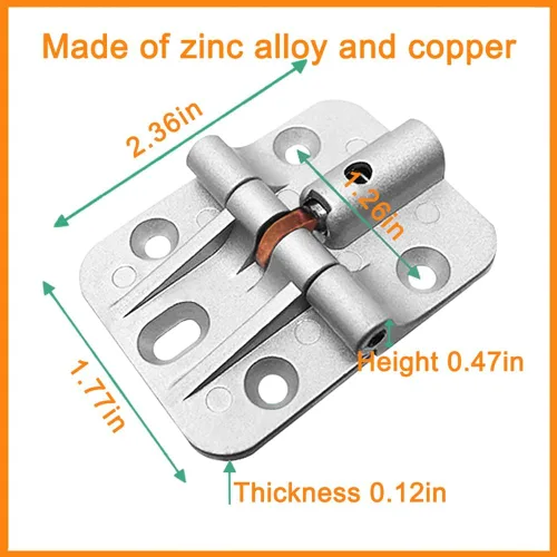 Vista 5 de Herrajes de puerta plegables, bisagras de bloqueo de 180 grados, paquete de 2 Zinc alloy torque hinges adjustable locking hinges 180 degree