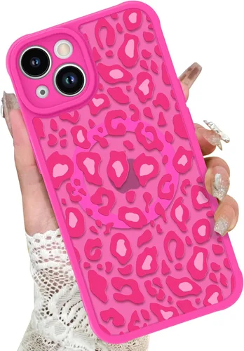 Vista 22 de KANGHAR - Funda para iPhone 11 [Compatible con Magsafe] Patrón estampado de leopardo Lindo guepardo Funda protectora magnética para niñas, mujeres