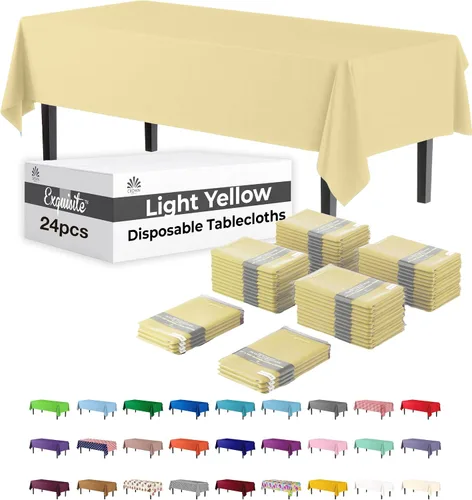 Vista 37 de Party Solids Mantel rectangular de plástico color azul aguamarina, 54 x 108 pulgadas, paquete de 24