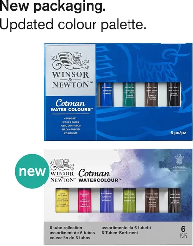Vista 2 de Windsor & Newton - Cotman - Juego de acuarelas con 6 tubos de 0.3 onzas líquidas