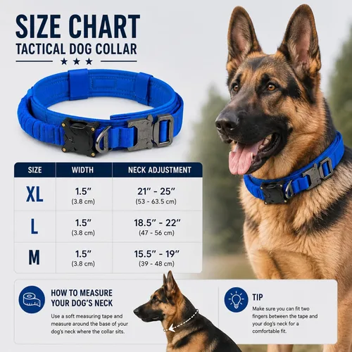 Vista 3 de ADITYNA Tactical Dog Collar for XL Dogs with Waterproof AirTag Holder