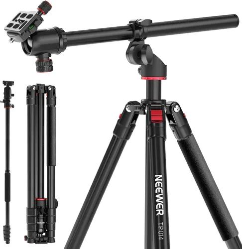 Vista 10 de NEEWER Trípode Horizontal de 73.6" con Columna Central Multiángulo, Cabezal Esférico y Plataforma de Eje Central, Trípode Monopie de Cámara