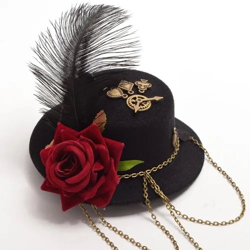 Vista 5 de GRACEART Steampunk Mini Top Hat for Women Headwear Costume Accessories