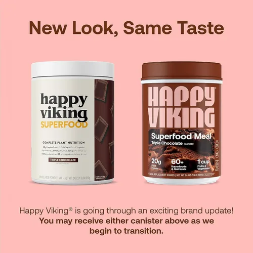 Vista 9 de Happy Viking Chocolate y fresa en polvo, por Venus Williams, 0.71 oz de proteína, bajo en carbohidratos, keto, vegano, sin gluten, superalimentos