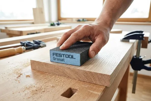 Vista 5 de Festool 201802 Esponja Abrasiva Granat 69 x 98 x 26, Paquete de 6 (Grano 120)