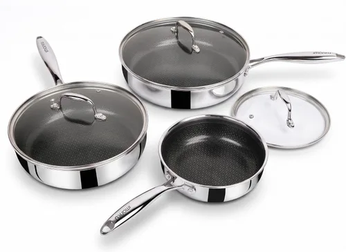 Vista 9 de imarku 10-Inch Hybrid Non Stick Frying Pan with Lid, Ceramic Coating