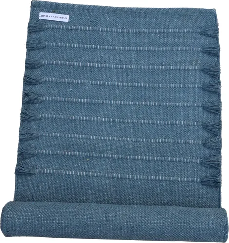 Vista 11 de Jaipur Art & Rugs - Alfombra de yoga de algodón, respetuosa con el medio ambiente, tejida a mano, gruesa (0.945 x 2.835 x 0.197 in)
