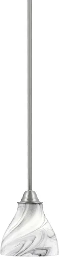 Vista 46 de Toltec Lighting Paramount - Mini colgante de 1 luz en acabado negro mate con cristal de arte perla de 7 pulgadas y estilo negro