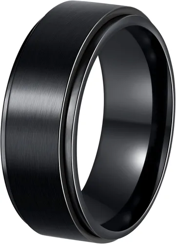 Vista 18 de Anillos giratorios para hombres y mujeres, anillos de ansiedad para hombres, anillos de cadena para adultos, anillos de titanio y acero