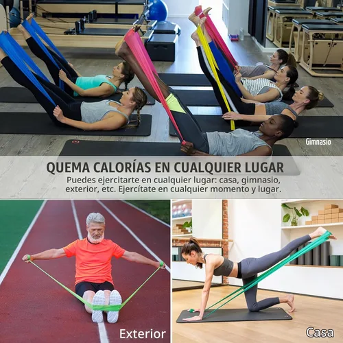 Vista 6 de Rollo de banda de resistencia sin látex para terapia física y ejercicio Azul