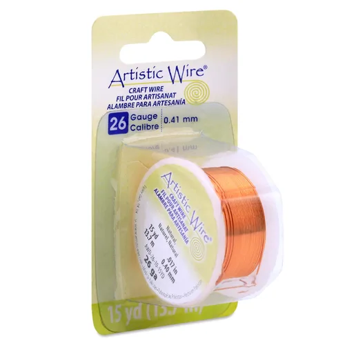 Vista 26 de Artistic Wire, alambre para manualidades de calibre 18, resistente a las manchas, color cobre envejecido en color latón antiguo, 4 yardas