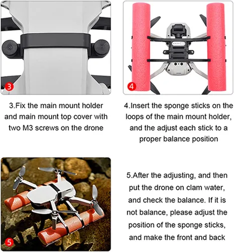 Vista 7 de Tren de aterrizaje flotante de agua y tren de aterrizaje pierna ajuste para DJI Mini 2 SE/Mini 2 extensor plegable accesorios para drones