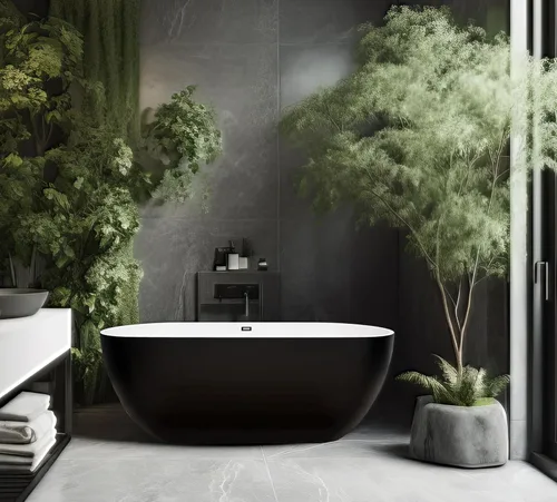 Vista 6 de BuildMyplace - Bañera independiente de acrílico de 67 pulgadas, bañera de baño contemporánea con desbordamiento y desagüe desplegable en cromo