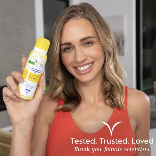 Vista 4 de Vagisil Scentsitive Scents - Desodorante en aerosol de lavado en seco femenino para mujer, probado por ginecólogos, sin parabenos, jazmín blanco