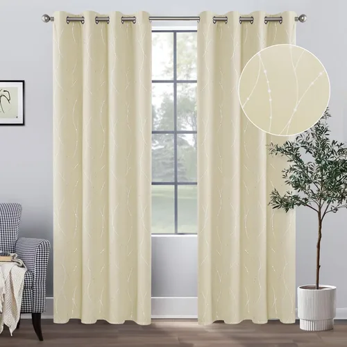 Vista 60 de BUHUA - Paneles de cortinas opacas para sala de estar, cortinas grises con aislamiento térmico, cortinas de ventana para dormitorio - 72 pulgadas