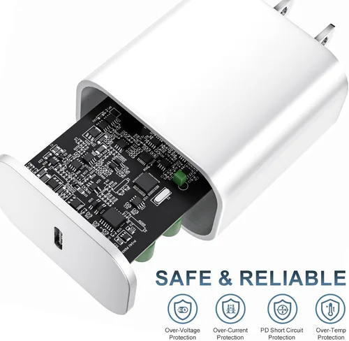 Vista 5 de Cargador para iPhone de carga rápida [certificado MFi] USB C con 2 cables USB C a Lightning de 6 pies, compatible con iPhone 14/14 Pro Max/13/13 Pro