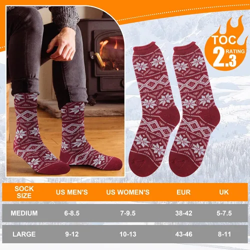 Vista 4 de Sunew - Calcetines deportivos térmicos, cálidos, unisex, gruesos, con aislamiento térmico, para invierno