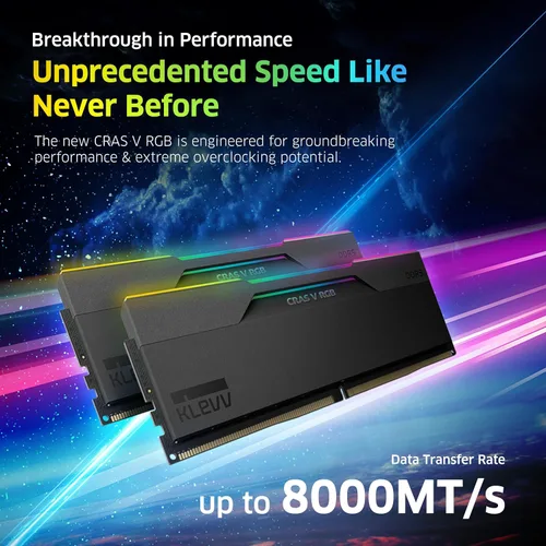 Vista 3 de KLEVV CRAS V RGB DDR5 32 GB (2x16 GB) 6000 MHz CL28 SK Hynix A-Die 1.35V Memoria RAM de escritorio para juegos XMP 3.0 / AMD Expo Ready - Negro