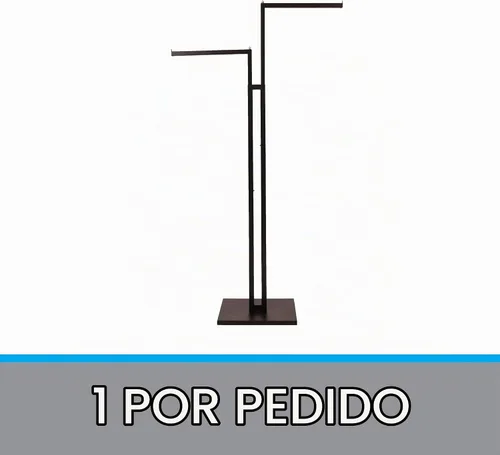 Vista 6 de SSWBasics Perchero de ropa ajustable de 2 vías negro con brazos rectos y detalles cromados, ajustable de 48 a 72 pulgadas, ideal para tiendas