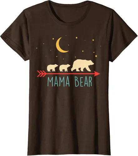 Vista 17 de Camiseta de mamá oso con 2 cachorros de dos veces Blessed Mama Bear, Negro, S
