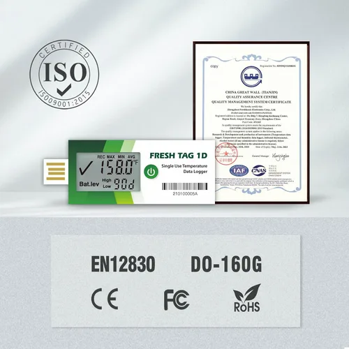 Vista 8 de Freshliance Registrador de Datos de Temperatura con Pantalla LCD, Registrador de Temperatura USB de Un Solo Uso con 30000 Puntos, Informe Automático