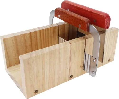 Vista 8 de Kit de jabón de silicona de 40.6 fl oz con cortador de pan de madera, 9 piezas, herramienta de corte para hacer jabón, multifuncional, alta