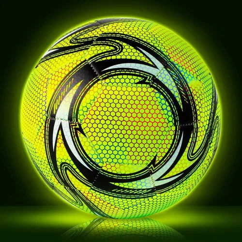 Vista 6 de Western Star Balón de fútbol que brilla en la oscuridad, tamaño 4 y 5, ilumina la noche y juega, para adultos y jóvenes, construcción atractiva