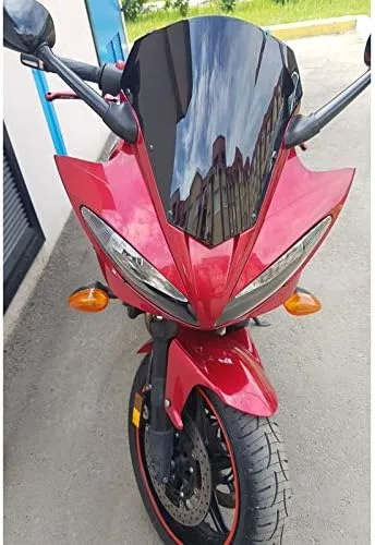 Vista 3 de Parabrisas de motocicleta compatible con FZ6 S2 600 2007 2008 2009 2010 compatible con Fazer FZ-6 FZ 6 deflectores de alerón parabrisas, humo iridio