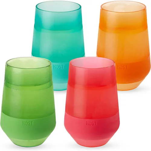 Vista 15 de Host Vasos Enfriadores de Vino con Congelación, Copas de Vino de Plástico para Vinos Tintos y Blancos, Vaso Aislante de Doble Pared Congelable