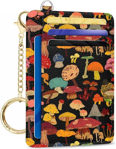 Vista 8 de METALPHA Tarjetero delgado para tarjetas de crédito, carteras pequeñas para mujer, cartera RFID para mujer, bolsillo frontal, lindo y divertido