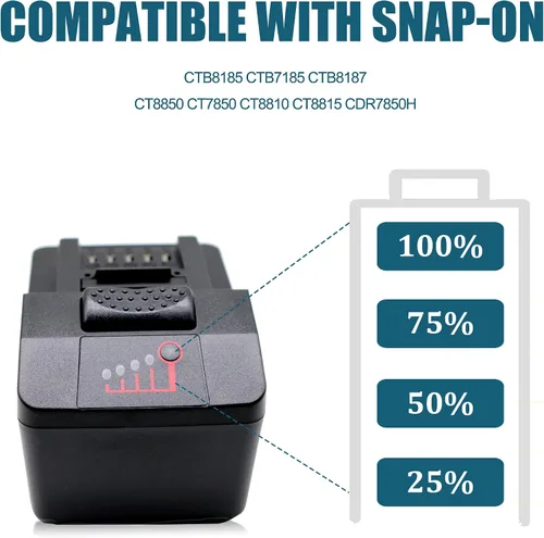 Vista 4 de CNBY® CTB8185 CTB7185 Batería de 18 V 4 Ah con cargador CTC720, reemplazo para batería CTB8185 a presión CTB8185 CTB8187 CTB7175 / CT8850 CT7850