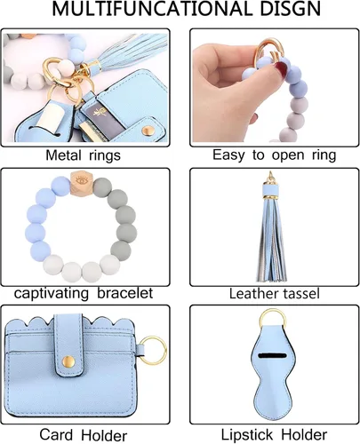 Vista 54 de BVGA Pulsera llavero de pulsera de silicona para mujer