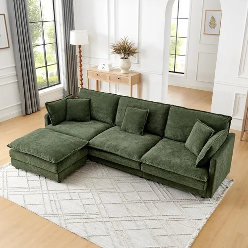 Vista 3 de Sofá modular combinado de bricolaje, juego de sofá en forma de L de 110.2 pulgadas para muebles de sala de estar, juego de muebles para la sala de 3