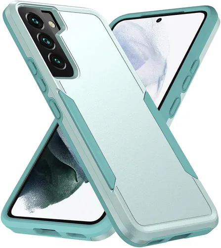 Vista 11 de Funda diseñada para Samsung S22 (no para S22 Ultra y S22 Plus), resistente, resistente, a prueba de golpes, soporte de carga inalámbrica, funda Azul