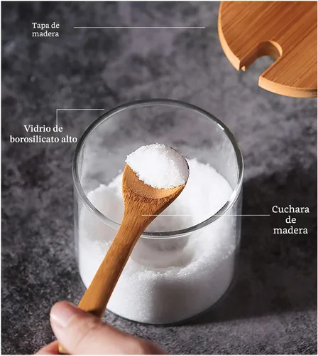 Vista 5 de Juego de macetas de vidrio para condimentos, almacenamiento de especias