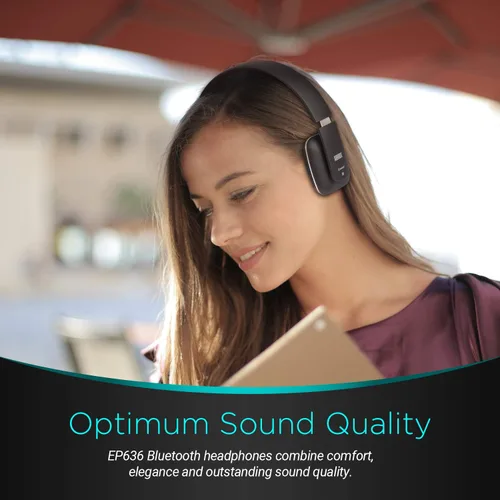 Vista 6 de Auriculares inalámbricos Bluetooth inalámbricos con micrófono, color negro