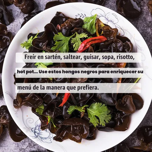 Vista 6 de VIGOROUS MOUNTAINS - Setas orgánicas secas comestibles de madera para orejas de hongos negros, 4 onzas