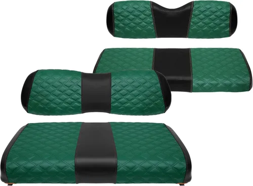 Vista 30 de Fundas de Asiento de Carrito de Golf Delanteras y Traseras Impermeables y Resistentes al Sol de Cuero Vinílico de Grado Marino Accesorios de Negro