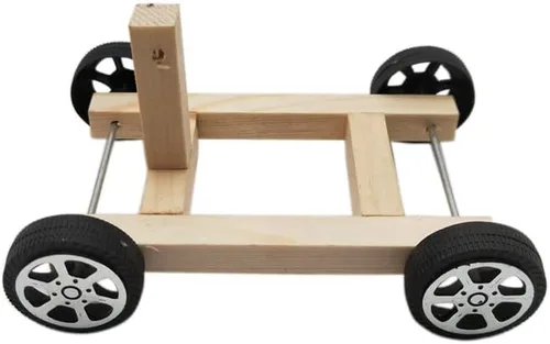 Vista 4 de ZCZQC Kit de experimento científico de madera modelo monoplano eléctrico aerodinámico coche educativo DIY investigación científica Tutoriales