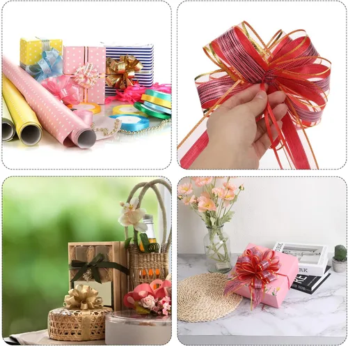 Vista 6 de MECCANIXITY 10 lazos grandes de organza de 7 pulgadas para envolver regalos, cintas de organza color negro para cestas de boda, regalos de fiesta
