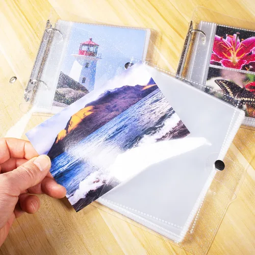 Vista 4 de Ancicraft Fundas para álbumes de fotos de 4 x 6 pulgadas, 50 tarjetas postales, paquete de 2 con agujero (páginas de repuesto para 4 x 6 pulgadas)