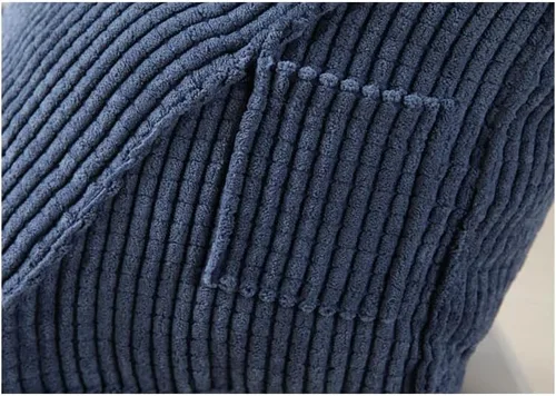 Vista 5 de Cojín de pana de algodón PP de alta elasticidad para respaldo, cojín de posicionamiento, almohada de lectura (azul)