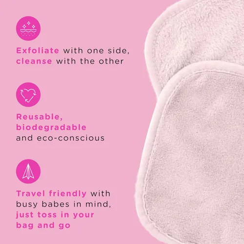 Vista 2 de ERASE YOUR FACE Paños removedores de maquillaje, toallas faciales de microfibra reutilizables para limpiar y quitar el maquillaje, activadas por