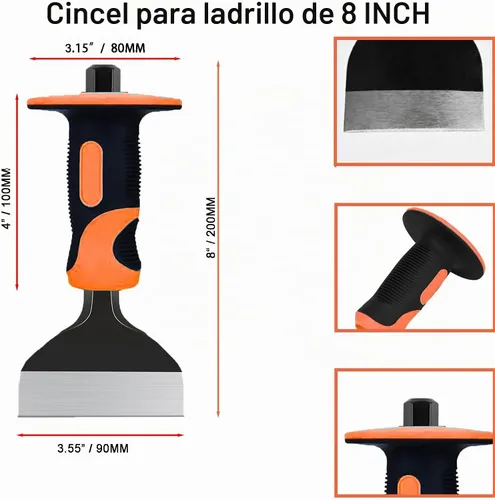 Vista 2 de Juego de cinceles de mampostería, 3 piezas de punta resistente, cinceles
