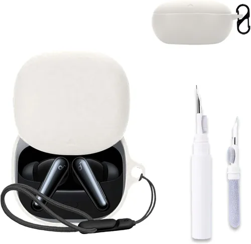 Vista 9 de NOUKAJU - Funda protectora para auriculares Anker Soundcore Liberty 5 (con mosquetón + cordón + bolígrafo de limpieza) a prueba de caídas, a prueba