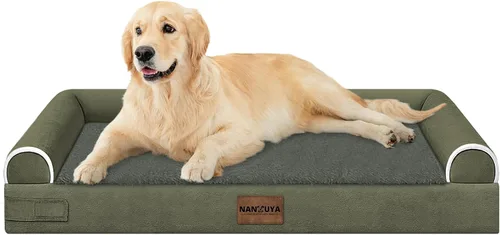 Vista 111 de NANUYA - Cama ortopédica para perros de tamaño mediano/grande, lavable: Camas con almohada para perros de tamaño mediano/grande, sofá de espuma