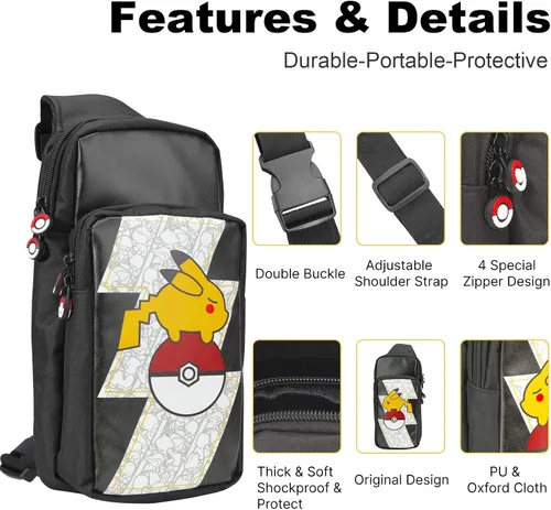 Vista 4 de Tangaroa Bolsa de interruptor para SwitchSwitch OLED - Accesorios de interruptor Bolsa cruzada de viaje - Mochila portátil (en la bola)