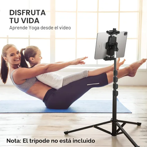 Vista 6 de KDD Adaptador de trípode para iPad y teléfono con cabeza esférica, soporte para iPad para trípode, soporte giratorio de 360 grados para tableta