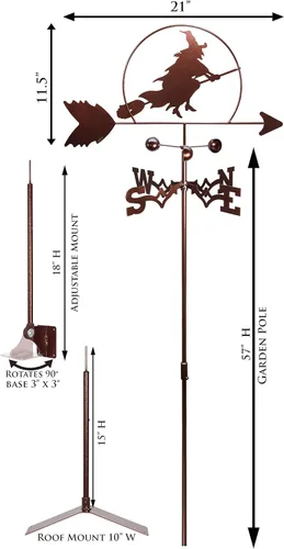 Vista 2 de SWEN Products Bruja Halloween Veleta intercambiable flecha superior solamente