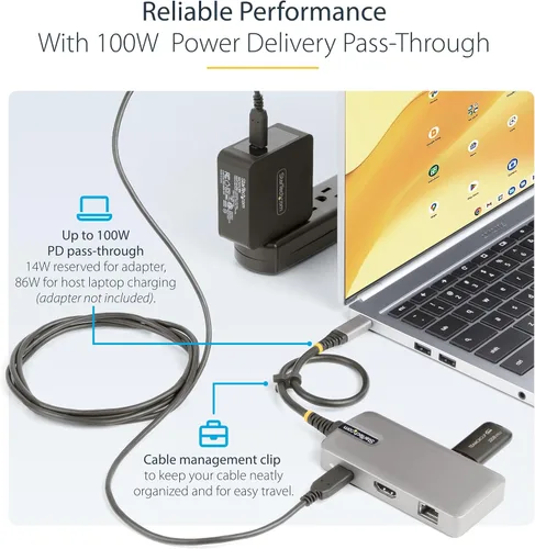 Vista 5 de StarTech - Base USB-C 5 en 1 para M1 M2 M3 M4 con HDMI 4K HDR10, 86W, GbE